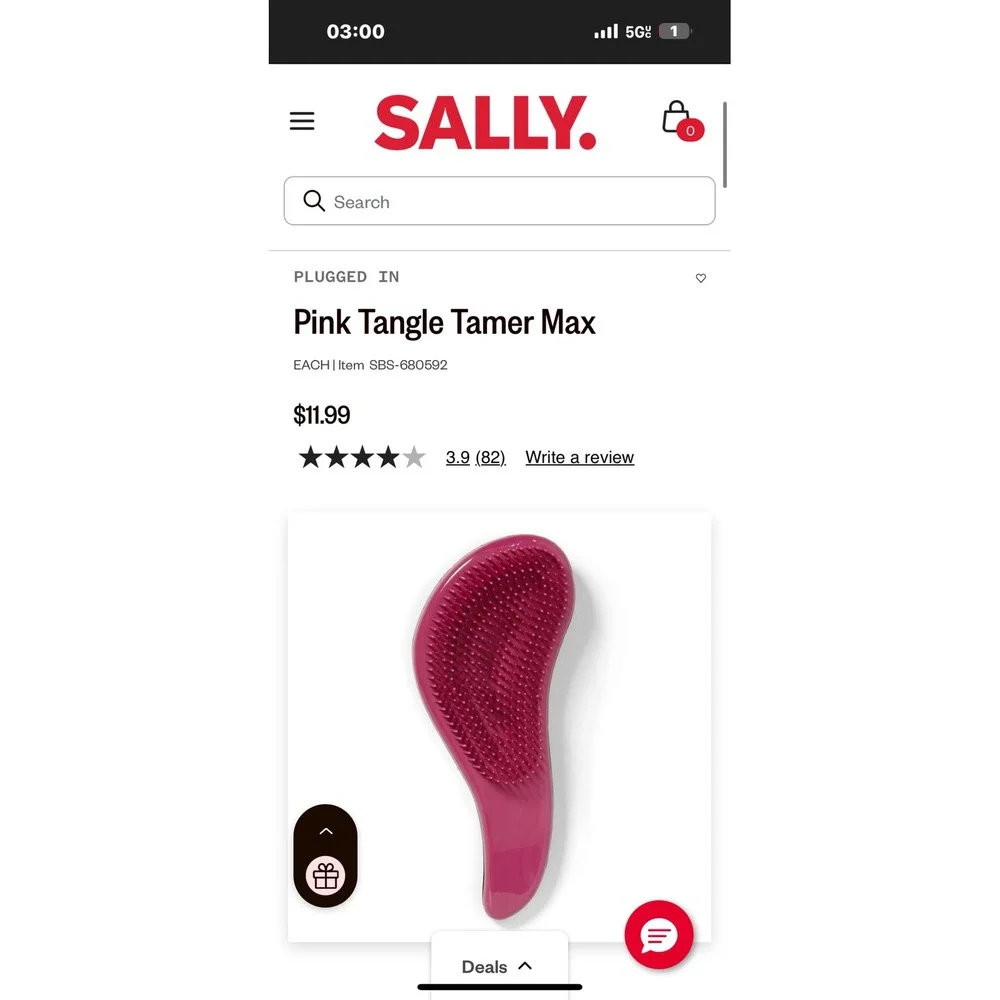 Plugged‎ In Pink Tangle Tamer Max Detangling Hair Brush